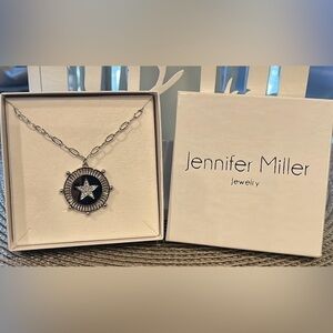 NWT Jennifer Miller White Gold Plated Medallion Necklace